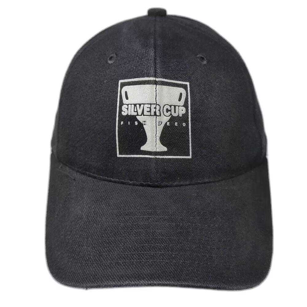 Four Seasons Baseball Cap Black Silver OS Silver Cup Fish Feed Hat Slideback